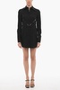 solid color shirt dress with cut-out details