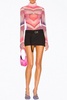 zadie power mesh turtleneck top in modern geo