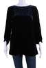 womens velvet gaia blouse blue