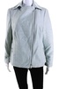 womens green silk textured full zip long sleeve jacket