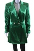 womens v-neck peak collar button blazer jacket green