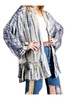 textured and ruffle bottom open kimono in mauve