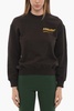 brushed cotton crew-neck sweatshirt with printed logo