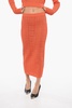monogram crochet midi pencil skirt