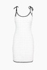 unis popcorn knit dress in white/black