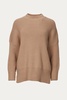 oversized cotton-blend sweater in dusty blush