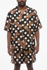 silk leopard bowling shirt with polka dot motif