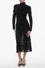 turtleneck see through sheath dress