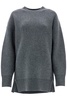 women's melange wool and cashmere sweater with wide neck