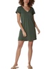 v-neck dress in basil green
