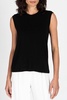 viscose blend jersey sleeveless muscle tee in black