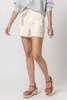 belted canvas short in ecru