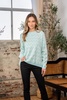 full size wave stripe contrast long sleeve sweater