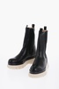 leather mecille chelsea booties with chulky sole