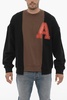 fleeced cotton varsity crew-neck sweatshirt