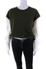 womens olive green cotton long sleeve sweatshirt blouse top