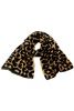 women's leopard fuzzy scarf in brown