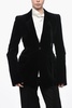 single breasted velour blazer with flap pockets 42 italian size