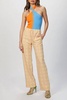 two-tone halterneck bodysuit in orange/blue