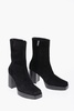 square toe sueede booties heel 10cm