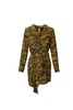 a.l.c jensen tiger print dress in multicolor silk