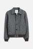 houndstooth bomber in black