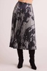 hand pleated midi skirt in silver dye print