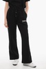 solid color sweat pants with printed logo