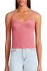 ribknit bustier tank top in lipstick
