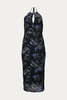 kalina mesh midi dress in spring noir bouquet