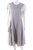 womens shoulder lacing dress frost grey / blue