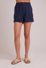 callie ruffle short in brazilian navy