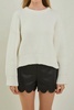 oversized ribbed sweater in white