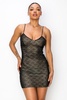 black mesh mini dress with sequinbs