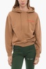 brushed cotton hoodie with printed logo