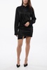 satin twist wrap shirt dress
