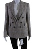 womens double breasted glen plaid jacket brown multi wool