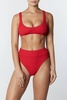 90's crop top in crimped red
