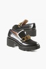chunk links lady lugg loafer in black