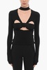long sleeved halterneck top with cut-out details