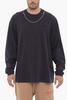 long sleeved crew-neck t-shirt with silver-tone chain
