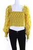 women's emerie top - sun multi square cropped top yellow
