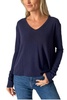 stacy cross back long sleeve top in blue