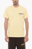 solid color crew-neck t-shirt with printed logo