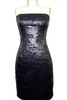 sequin strapless little black mini dress