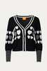 sweetheart cotton silk-blend cardigan in coal
