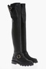 over the knee biker boots with carrion sole