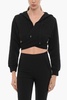 solid color crop hoodie to wrap at the waist