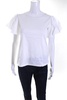 womens ruffle t-shirt white