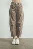 relaxed fit cropped barrel cords pants in brown